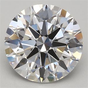 Picture of Lab Grown Diamond 4.04 Carats, Round with Excellent Cut, D Color, IF Clarity and Certified by GIA