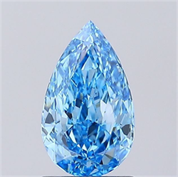 Picture of Lab Grown Diamond 1.22 Carats, Pear with  Cut, Fancy Vivid Blue Color, VVS2 Clarity and Certified by IGI