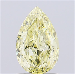 Picture of Lab Grown Diamond 1.26 Carats, Pear with  Cut, Fancy Yellow Color, VVS2 Clarity and Certified by IGI
