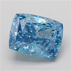 Picture of Lab Grown Diamond 3.07 Carats, CUSHION MODIFIED with  Cut, Fancy Vivid Blue Color, VS1 Clarity and Certified by IGI
