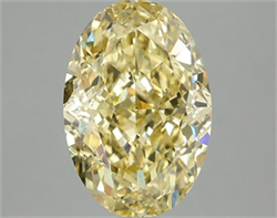 Picture of Lab Grown Diamond 3.08 Carats, Oval with  Cut, Fancy Intense Yellow Color, VS1 Clarity and Certified by IGI