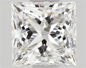 Picture of Natural Diamond 0.56 Carats, Princess with  Cut, E Color, VVS2 Clarity and Certified by GIA