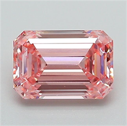 Picture of Lab Grown Diamond 1.20 Carats, Emerald with  Cut, Fancy Intense Pink Color, VS1 Clarity and Certified by IGI