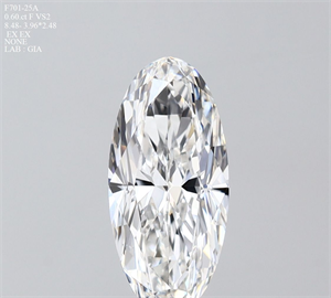 Picture of Natural Diamond 0.60 Carats, Oval with  Cut, F Color, VS2 Clarity and Certified by GIA