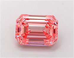 Picture of Lab Grown Diamond 1.50 Carats, Emerald with  Cut, Fancy Vivid Pink Color, VS2 Clarity and Certified by IGI