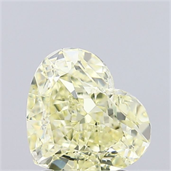 Picture of Lab Grown Diamond 2.03 Carats, Heart with  Cut, Fancy Light Yellow Color, VVS2 Clarity and Certified by IGI