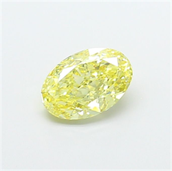 Picture of Lab Grown Diamond 1.45 Carats, Oval with  Cut, Fancy Intense Yellow Color, VS1 Clarity and Certified by IGI