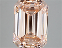 Picture of Lab Grown Diamond 6.40 Carats, Emerald with  Cut, Fancy Intense Pink Color, VS1 Clarity and Certified by IGI