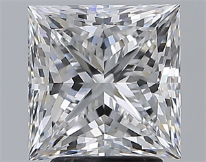 Picture of Natural Diamond 3.09 Carats, Princess with  Cut, D Color, FL Clarity and Certified by GIA