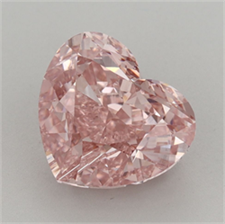 Picture of Lab Grown Diamond 4.01 Carats, Heart with  Cut, Fancy Vivid Pink Color, VS1 Clarity and Certified by IGI