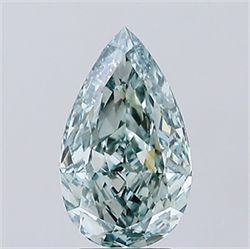 Picture of Lab Grown Diamond 3.01 Carats, Pear with  Cut, Fancy Vivid Green Color, VS1 Clarity and Certified by IGI
