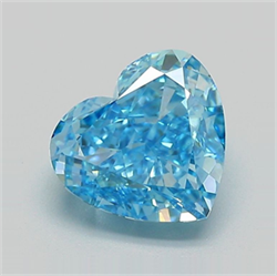 Picture of Lab Grown Diamond 2.40 Carats, Heart with  Cut, Fancy Vivid Blue Color, VS1 Clarity and Certified by IGI