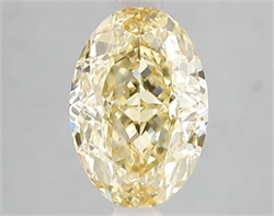 Picture of Lab Grown Diamond 3.05 Carats, Oval with  Cut, Fancy Intense Yellow Color, VS2 Clarity and Certified by IGI