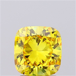 Picture of Lab Grown Diamond 2.09 Carats, Cushion with  Cut, Fancy Vivid Yellow Color, VS1 Clarity and Certified by IGI