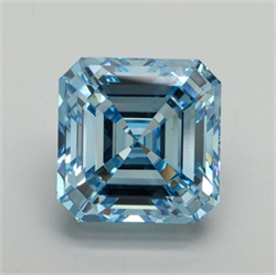 Picture of Lab Grown Diamond 10.04 Carats, Asscher with  Cut, Fancy Vivid Blue Color, VS1 Clarity and Certified by IGI