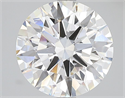 Lab Grown Diamond 4.07 Carats, Round with Ideal Cut, D Color, VVS2 Clarity and Certified by IGI