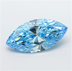 Picture of Lab Grown Diamond 8.02 Carats, Marquise with  Cut, Fancy Vivid Blue Color, VS2 Clarity and Certified by IGI