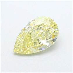 Picture of Lab Grown Diamond 1.41 Carats, Pear with  Cut, Fancy Light Yellow Color, VS1 Clarity and Certified by IGI