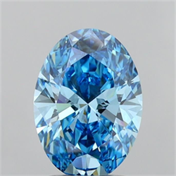 Picture of Lab Grown Diamond 2.01 Carats, Oval with  Cut, Fancy Vivid Blue Color, VVS2 Clarity and Certified by IGI