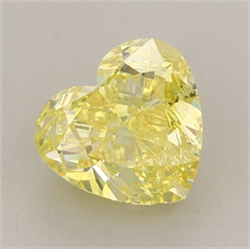 Picture of Lab Grown Diamond 1.80 Carats, Heart with  Cut, Fancy Vivid Yellow Color, VS1 Clarity and Certified by IGI