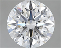 Lab Grown Diamond 2.34 Carats, Round with Excellent Cut, D Color, VVS2 Clarity and Certified by GIA