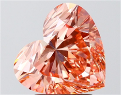 Picture of Lab Grown Diamond 3.10 Carats, Heart with  Cut, Fancy Vivid Pink Color, VVS2 Clarity and Certified by IGI