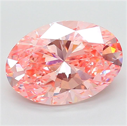 Picture of Lab Grown Diamond 7.00 Carats, Oval with  Cut, Fancy Vivid Pink Color, VS1 Clarity and Certified by IGI
