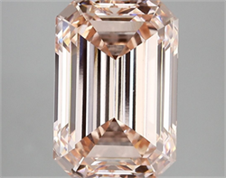 Picture of Lab Grown Diamond 5.69 Carats, Emerald with  Cut, Fancy Intense Pink Color, VS1 Clarity and Certified by IGI