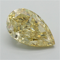 Picture of Lab Grown Diamond 4.69 Carats, Pear with  Cut, Fancy Intense Yellow Color, VS1 Clarity and Certified by IGI
