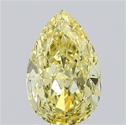 Picture of Lab Grown Diamond 3.26 Carats, Pear with  Cut, Fancy Intense Yellow Color, VS1 Clarity and Certified by IGI