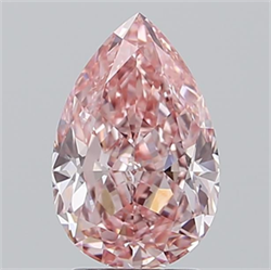 Picture of Lab Grown Diamond 2.34 Carats, Pear with  Cut, Fancy Vivid Pink Color, VS1 Clarity and Certified by IGI