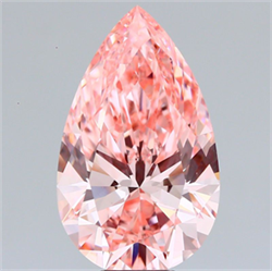 Picture of Lab Grown Diamond 8.13 Carats, Pear with  Cut, Fancy Vivid Pink Color, VVS2 Clarity and Certified by IGI