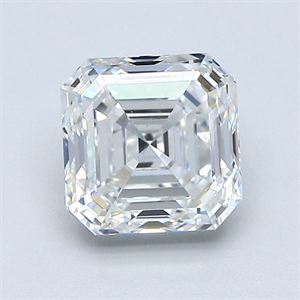 Foto Diamante Natural 1.51 quilates, Asscher , Color G, claridad VVS2 y certificado GIA de