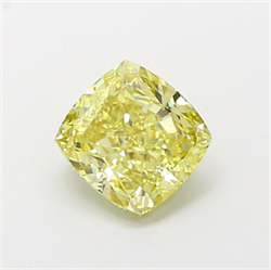 Picture of Lab Grown Diamond 1.69 Carats, CUSHION MODIFIED with  Cut, Fancy Intense Yellow Color, VVS2 Clarity and Certified by IGI