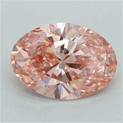 Picture of Lab Grown Diamond 3.08 Carats, Oval with  Cut, Fancy Vivid Pink Color, VS1 Clarity and Certified by IGI