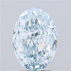 Picture of Lab Grown Diamond 2.52 Carats, Oval with  Cut, Fancy Intense Blue Color, VVS2 Clarity and Certified by IGI