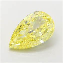 Picture of Lab Grown Diamond 2.44 Carats, Pear with  Cut, Fancy Intense Yellow Color, VVS2 Clarity and Certified by IGI