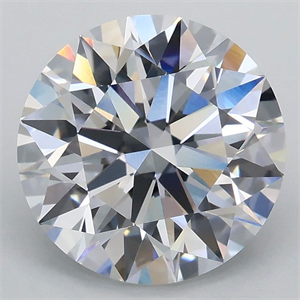 Picture of Lab Grown Diamond 2.60 Carats, Round with Ideal Cut, E Color, VVS2 Clarity and Certified by IGI