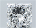 Natural Diamond 1.00 Carats, Princess with  Cut, E Color, VS2 Clarity and Certified by GIA