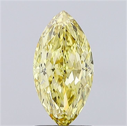 Picture of Lab Grown Diamond 1.50 Carats, Marquise with  Cut, Fancy Intense Yellow Color, VVS2 Clarity and Certified by IGI