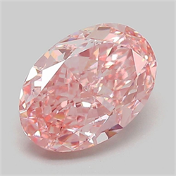 Picture of Lab Grown Diamond 2.07 Carats, Oval with  Cut, Fancy Vivid Pink Color, VS2 Clarity and Certified by IGI