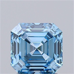 Picture of Lab Grown Diamond 1.51 Carats, Asscher with  Cut, Fancy Vivid Blue Color, VVS2 Clarity and Certified by IGI