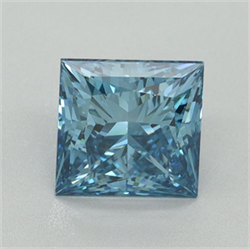 Picture of Lab Grown Diamond 1.59 Carats, Princess with  Cut, Fancy Vivid Blue Color, VS1 Clarity and Certified by IGI
