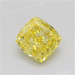Picture of Lab Grown Diamond 2.03 Carats, CUSHION MODIFIED with  Cut, Fancy Vivid Yellow Color, VS2 Clarity and Certified by IGI