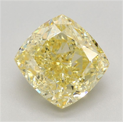 Picture of Lab Grown Diamond 2.03 Carats, CUSHION MODIFIED with  Cut, Fancy Intense Yellow Color, VVS2 Clarity and Certified by IGI