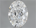 Natural Diamond 0.50 Carats, Oval with  Cut, E Color, VS2 Clarity and Certified by GIA