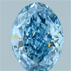 Picture of Lab Grown Diamond 1.91 Carats, Oval with  Cut, Fancy Vivid Blue Color, VS1 Clarity and Certified by IGI