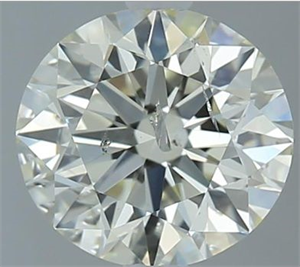 Picture of Natural Diamond 0.90 Carats, Round with Excellent Cut, J Color, SI2 Clarity and Certified by IGI