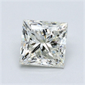 Natural Diamond 1.00 Carats, Princess with  Cut, L Color, VVS2 Clarity and Certified by GIA