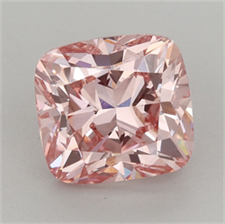 Picture of Lab Grown Diamond 4.02 Carats, Cushion with  Cut, Fancy Vivid Pink Color, VS1 Clarity and Certified by IGI